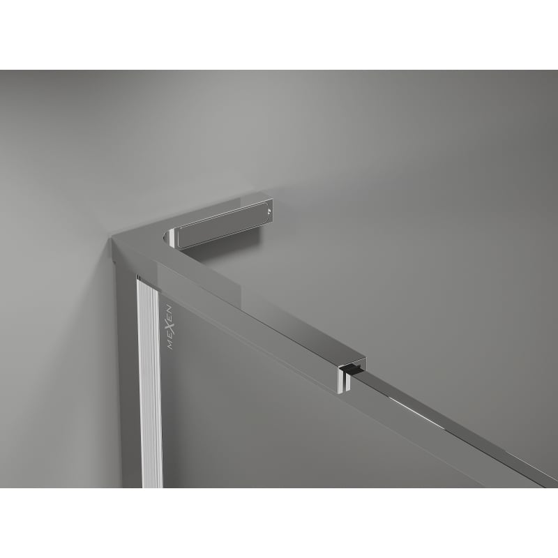 Mexen Kioto-F L Duschwand Walk-in mit Rahmen 65 x 202 cm, transparent 8 mm, Chrom - 800-065-174-01-00