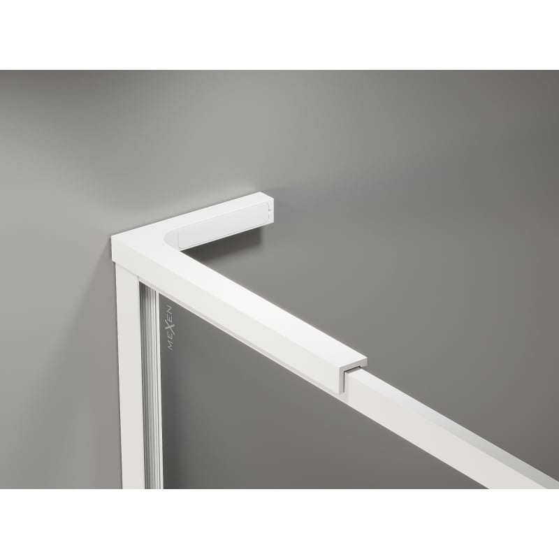 Mexen Kioto-F L Duschwand Walk-in mit Rahmen 75 x 202 cm, transparent 8 mm, weiß - 800-075-174-20-00