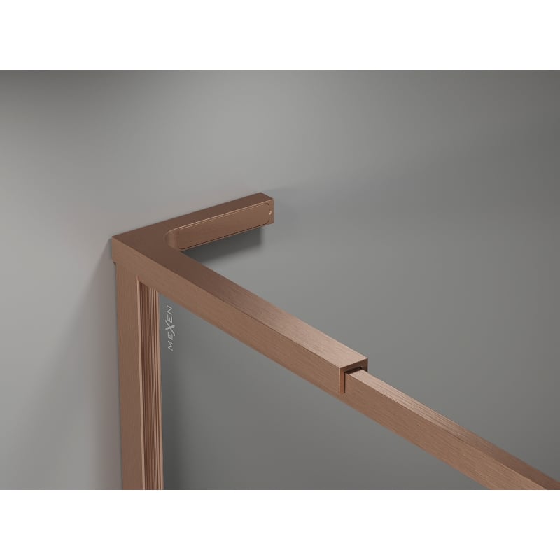 Mexen Kioto-F L Duschwand Walk-in mit Rahmen 85 x 202 cm, transparent 8 mm, gebürstetes Kupfer - 800-085-174-65-00