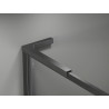 Mexen Kioto-F L Duschwand Walk-in mit Rahmen 90 x 202 cm, transparent 8 mm, gun gray gebürstet - 800-090-174-66-00