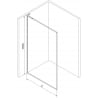 Mexen Kioto-F L Duschwand Walk-in mit Rahmen 55 x 202 cm, transparent 8 mm, schwarz - 800-055-174-70-00