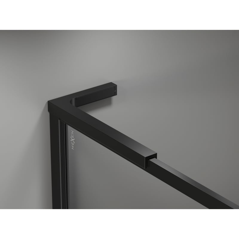 Mexen Kioto-F L Duschwand Walk-in mit Rahmen 95 x 202 cm, transparent 8 mm, schwarz - 800-095-174-70-00