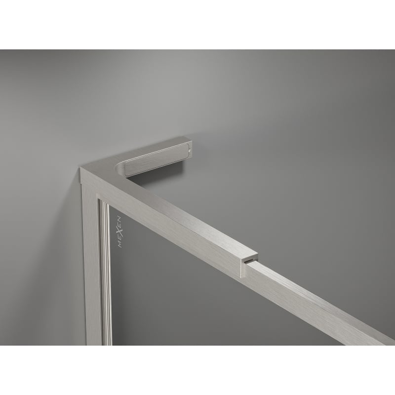 Mexen Kioto-F L Duschwand Walk-in mit Rahmen 110 x 202 cm, transparent 8 mm, gebürstetes Nickel - 800-110-174-97-00