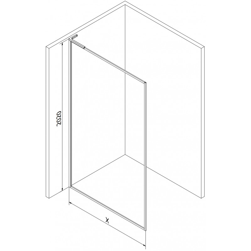 Mexen Kioto-XF L Duschwand Walk-in mit Rahmen 100x202 cm, transparent 10 mm, gebürstetes Gun Gray - 800-100-174-66-00-XF