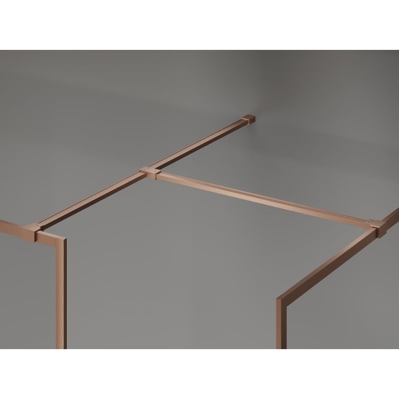 Mexen Kioto-XF Duschwand Walk-in mit Rahmen 70 x 70 cm, transparent 10 mm, gebürstetes Kupfer - 800-070-202-04-65-070-XF