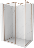 Mexen Kioto-XF Duschwand Walk-in mit Rahmen 120x100 cm, transparent 10 mm, gebürstetes Kupfer - 800-120-202-04-65-100-XF