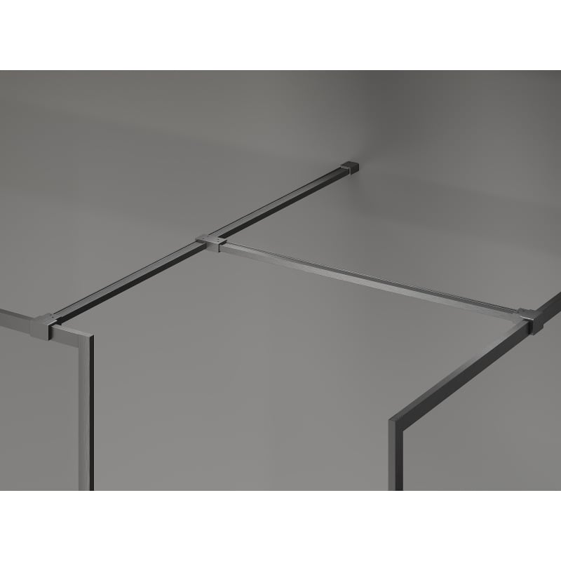 Mexen Kioto-XF Duschwand Walk-in mit Rahmen 120x90 cm, transparent 10 mm gebürstet in Gun Gray - 800-120-202-04-66-090-XF