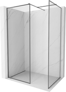 Mexen Kioto-XF Duschwand Walk-in mit Rahmen 130 x 90 cm, transparent 10 mm, Gun Metal - 800-130-202-04-95-090-XF