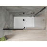 Mexen Omega Schiebedusche 130 x 70 cm, transparent, schwarz + Flat Duschwanne, weiß - 825-130-070-70-00-4010B