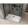 Mexen Omega Schiebedusche 130 x 70 cm, transparent, schwarz + Flat Duschwanne, weiß - 825-130-070-70-00-4010B