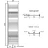 Mexen Hades elektrischer Heizkörper 1800 x 500 mm, 900 W, gold - W104-1800-500-2900-50