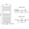 Mexen Hades Badezimmerheizkörper 800 x 400 mm, 253 W, golden - W104-0800-400-00-50