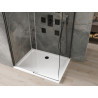 Mexen Omega Schiebetür-Duschkabine 130 x 90 cm, transparent, schwarz + Duschwanne Flat, weiß - 825-130-090-70-00-4010B