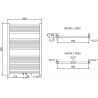 Mexen Mars elektrischer Heizkörper 900 x 600 mm, 300 W, gold - W110-0900-600-2300-50
