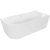 Mexen Mia freistehende Eckbadewanne rechts 140 x 75 cm, weiß, weiße Überlauf - 52691407500P-20