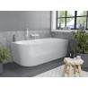 Mexen Mia freistehende Eckbadewanne rechts 140 x 75 cm, weiß, weiße Überlauf - 52691407500P-20