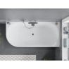 Mexen Mia freistehende Eckbadewanne rechts 140 x 75 cm, weiß/schwarz, Überlauf chrom - 52691407575P-01