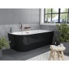 Mexen Mia freistehende Eckbadewanne rechts 140 x 75 cm, weiß/schwarz, Überlauf Roségold - 52691407575P-60