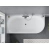 Mexen Mia freistehende Eckbadewanne links 140 x 75 cm, weiß, Überlauf chrom - 52691407500L-01