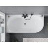 Mexen Mia freistehende Eckbadewanne links 140 x 75 cm, weiß, Überlauf schwarz - 52691407500L-70