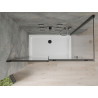 Mexen Omega Schiebetür-Duschkabine 140 x 80 cm, transparent, schwarz + Flache Duschwanne, weiß - 825-140-080-70-00-4010B