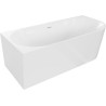 Mexen Mia freistehende Eckbadewanne links 140 x 75 cm, weiß, Überlauf weiß - 52691407500L-20