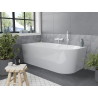 Mexen Mia freistehende Eckbadewanne links 140 x 75 cm, weiß, Überlauf weiß - 52691407500L-20
