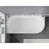 Mexen Mia freistehende Eckbadewanne links 140 x 75 cm, weiß, Überlauf weiß - 52691407500L-20