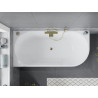 Mexen Mia freistehende Eckbadewanne links 140 x 75 cm, weiß, Überlauf gold - 52691407500L-50