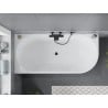 Mexen Mia freistehende Eckbadewanne links 140 x 75 cm, weiß/schwarz, Überlauf schwarz - 52691407575L-70