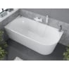 Mexen Mia freistehende Eckbadewanne links 160 x 80 cm, weiß, Überlauf weiß - 52691608000L-20