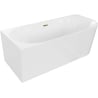Mexen Mia freistehende Eckbadewanne links 160 x 80 cm, weiß, Überlauf gold - 52691608000L-50