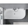 Mexen Mia Freistehende Eckbadewanne links 160 x 80 cm, weiß, Überlauf Gun Gray gebürstet - 52691608000L-66