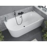 Mexen Mia freistehende Eckbadewanne rechts 160 x 80 cm, weiß, schwarzer Überlauf - 52691608000P-70