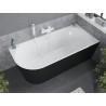 Mexen Mia freistehende Eckbadewanne rechts 160 x 80 cm, weiß/schwarz, weißer Überlauf - 52691608075P-20