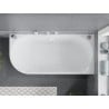 Mexen Mia freistehende Eckbadewanne rechts 160 x 80 cm, weiß/schwarz, weißer Überlauf - 52691608075P-20