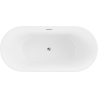 Mexen Luna freistehende Badewanne 140 x 75 cm, weiß, Überlauf chrom - 52031407500-01