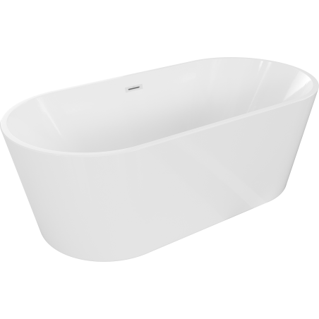Mexen Luna freistehende Badewanne 140 x 75 cm, weiß, Überlauf weiß - 52031407500-20