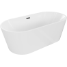Mexen Luna freistehende Badewanne 140 x 75 cm, weiß, schwarzer Überlauf - 52031407500-70