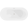 Mexen Luna freistehende Badewanne 140 x 75 cm, weiß, Überlauf gebürstetes Nickel - 52031407500-97