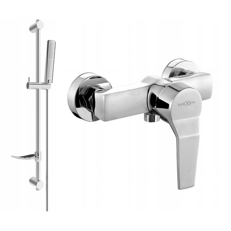 Mexen Caro DF72 Duscharmatur mit Duschset, Chrom - 74664DF72-00