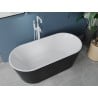 Mexen Luna freistehende Badewanne 140 x 75 cm, weiß/schwarz, weißer Überlauf - 52031407575-20