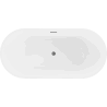 Mexen Luna freistehende Badewanne 140 x 75 cm, weiß/schwarz, Überlauf gun grau gebürstet - 52031407575-66