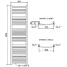 Mexen Helios elektrischer Heizkörper 1800 x 500 mm, 900 W, gold - W103-1800-500-2900-50