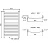 Mexen Helios elektrischer Heizkörper 800 x 500 mm, 300 W, gold - W103-0800-500-2300-50
