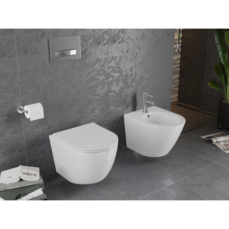 Mexen Lena WC-Schüssel Rimless mit Slim Absenkautomatik, Duroplast, weiß glänzend - 30220400