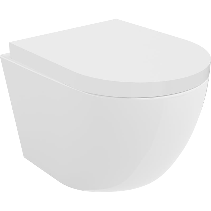 Mexen Lena WC-Schüssel Rimless Tornado mit langsam schließendem, hartem Sitz, Duroplast, weiß glänzend - 30220200T