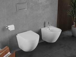 Mexen Lena WC-Schüssel Rimless Tornado mit langsam schließendem, hartem Sitz, Duroplast, weiß glänzend - 30220200T