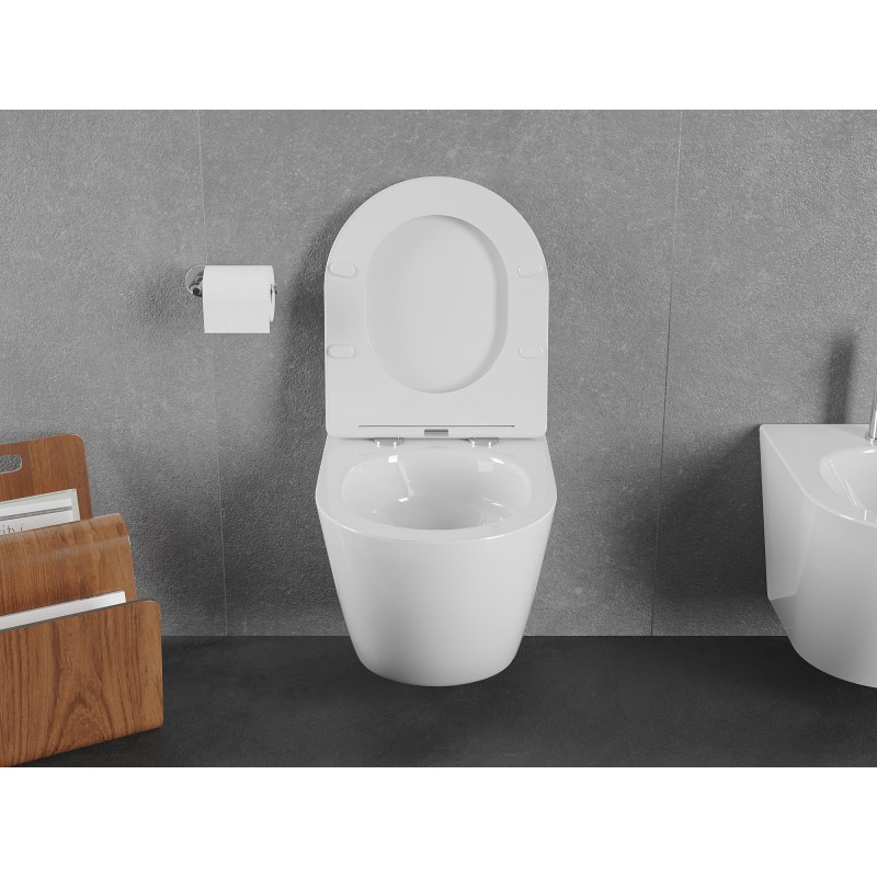 Mexen Lena WC-Schüssel Rimless Tornado mit Soft-Close-Slim-Sitz, Duroplast, glänzend weiß - 30220300T