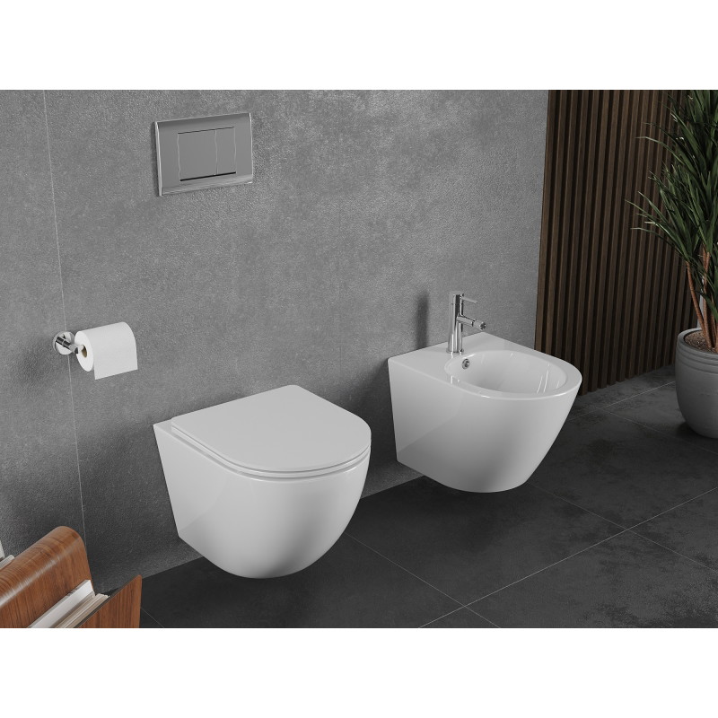 Mexen Lena WC-Schüssel Rimless Tornado mit Soft-Close-Slim-Sitz, Duroplast, glänzend weiß - 30220300T